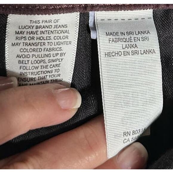 Lucky Brand Ava Skinny Maroon/Plum Micro Corduroy Pants Size 33/16 - Picture 6 of 7